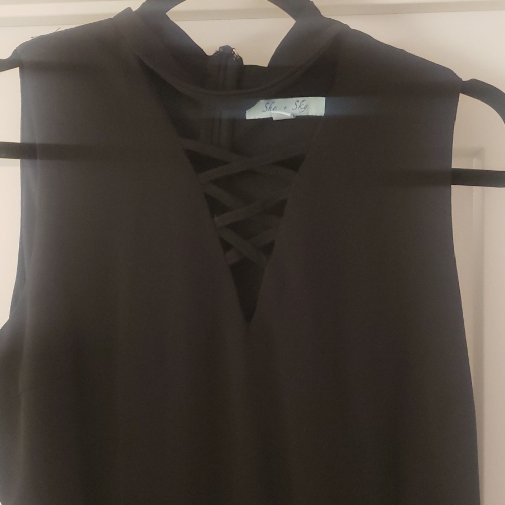 Black v-neck dress